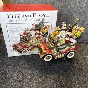 Vtg~Fitz & Floyd~Santa Mobile Musical~We Wish You a Merry Chrismtas~2005~IOB